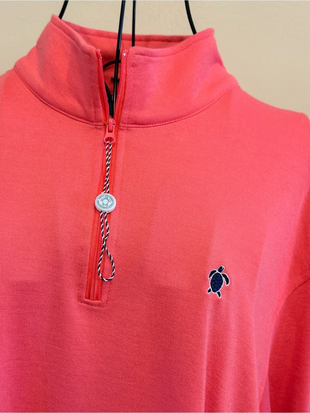 Simply Southern Pink Solid 1/4 Zip Mock Neck Pullover Woman's XL Long Sleeve